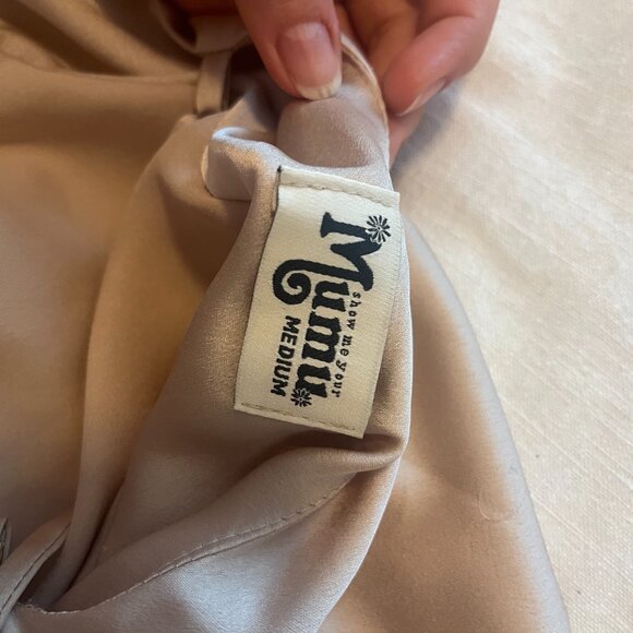 Shortended Show Me Your Mumu Verona Cowl Neck Dress in Champange - Picture 5 of 8